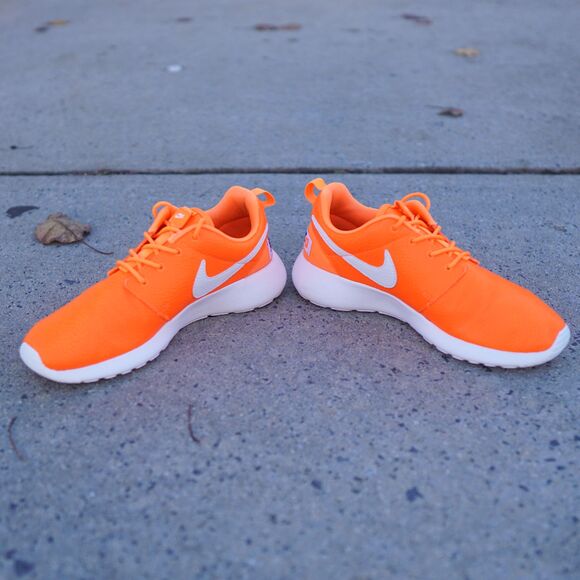 Nike Roshe One Prem 8 Neon Orange Leather "Just Do It" Running Shoes 833928-800 - Picture 7 of 12